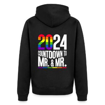 Gay Pride Wedding 2024 Gay Marriage - Unisex Premium Organic Zip Hoodie - black - Back - Nico (187cm)