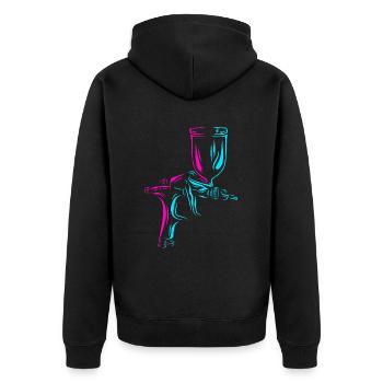 Peinture de carrosserie de véhicule automobile de pulvérisation de voiture - Veste à capuche bio Premium Unisexe - noir - Dos - Nico (187cm)
