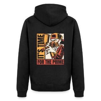 Es ist Zeit für das Prime Car Spray Automotive Car - Unisex Premium Bio Zip Hoodie - Schwarz - Hinten - Nico (187cm)