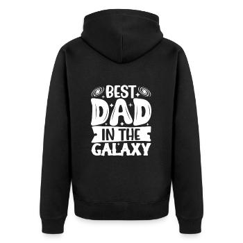 Dad Fathers Day Daddy Papa Funny Father´s Day - Unisex Premium Organic Zip Hoodie - black - Back - Nico (187cm)