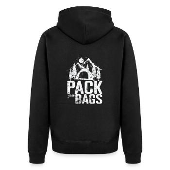 Faites vos valises Camping Vacances Liberté - Veste à capuche bio Premium Unisexe - noir - Dos - Nico (187cm)