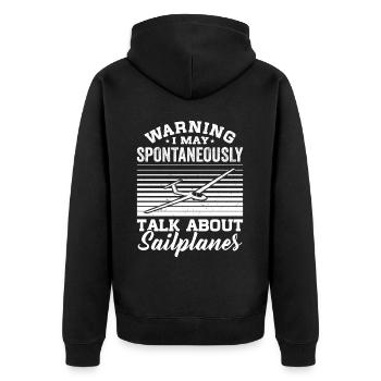 Glider - Unisex Premium Organic Zip Hoodie - black - Back - Nico (187cm)