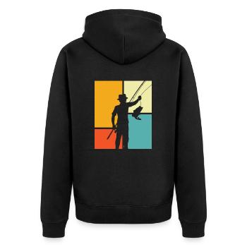 Pêche à la ligne - Veste à capuche bio Premium Unisexe - noir - Dos - Nico (187cm)