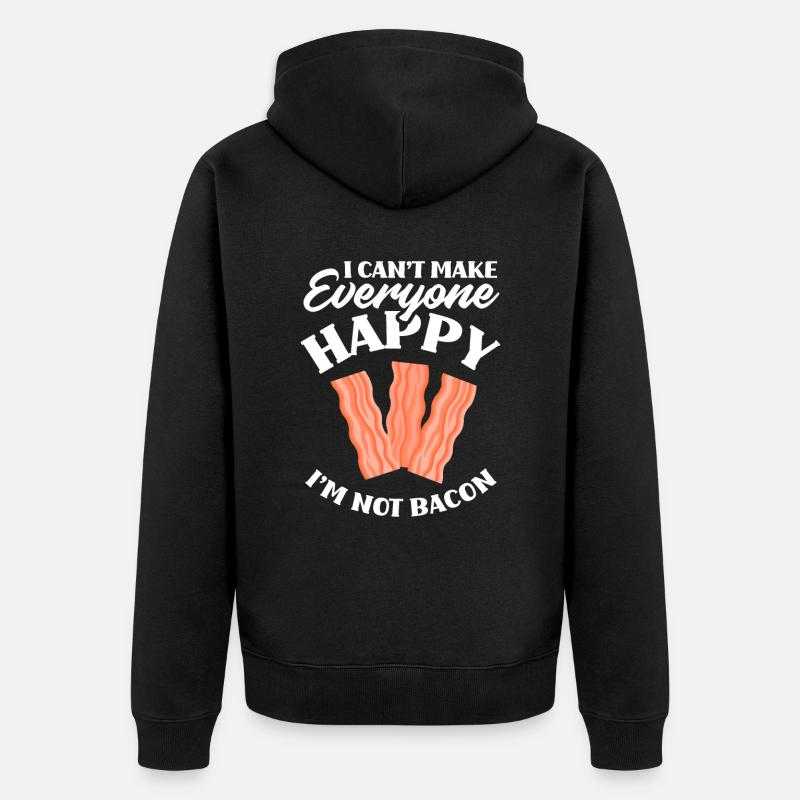 Speck Glück Fleisch - Unisex Premium Bio Zip Hoodie - Schwarz