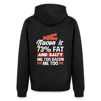 Bacon Bacon Lover Gift - Unisex Premium Organic Zip Hoodie - black - Back - Nico (187cm)