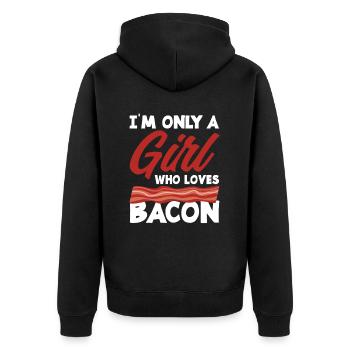 Bacon Bacon fille cadeau - Veste à capuche bio Premium Unisexe - noir - Dos - Nico (187cm)