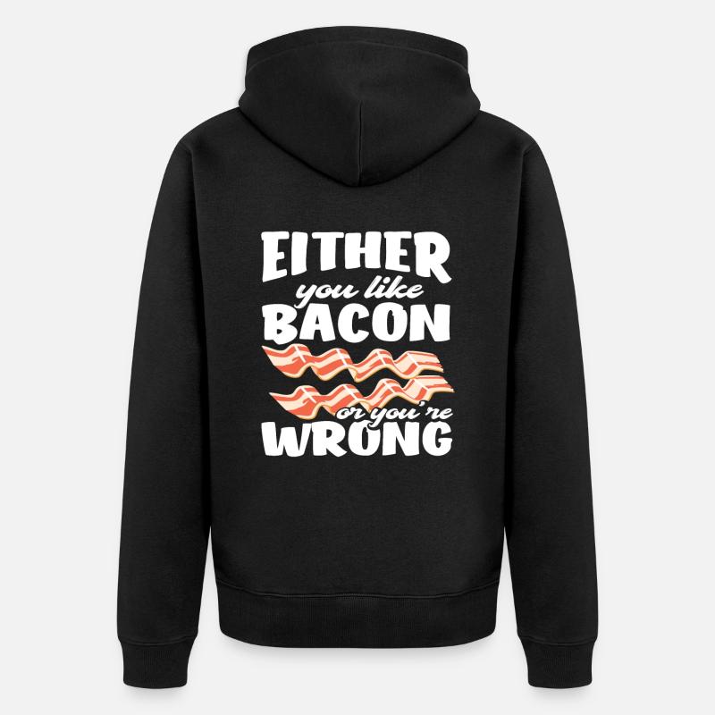 Bacon Bacon Amour Drôle Dire - Veste à capuche bio Premium Unisexe - noir