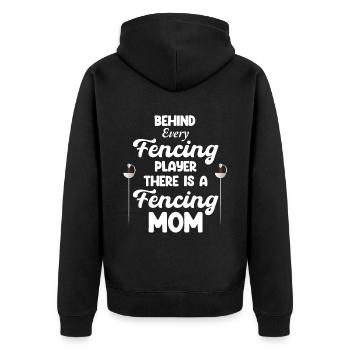 Derrière chaque joueur d’escrime se cache une maman escrimeuse - Veste à capuche bio Premium Unisexe - noir - Dos - Nico (187cm)