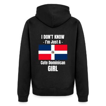 I Don't Know I'm Just A Sweet One - Unisex Premium Organic Zip Hoodie - black - Back - Nico (187cm)