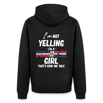 I'm not screaming, I'm a Dominican - Unisex Premium Organic Zip Hoodie - black - Back - Nico (187cm)