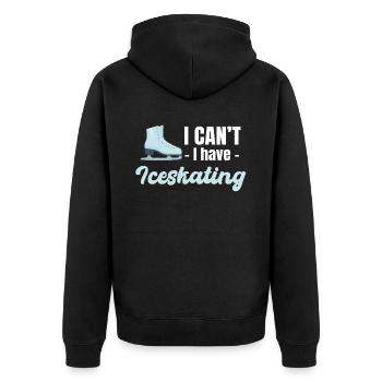 Ich Kann Nicht, Ich Kann Eiskunstlauf, - Unisex Premium Bio Zip Hoodie - Schwarz - Hinten - Nico (187cm)