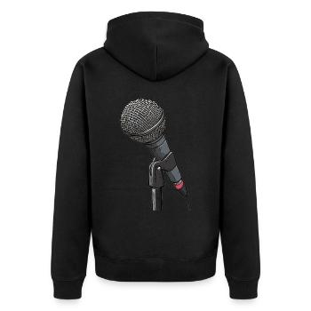 Poet Spoken Word Stand-Up Comedian - Unisex Premium Organic Zip Hoodie - black - Back - Nico (187cm)
