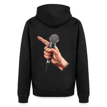 Poet Spoken Word Stand-Up Comedian - Unisex Premium Organic Zip Hoodie - black - Back - Nico (187cm)