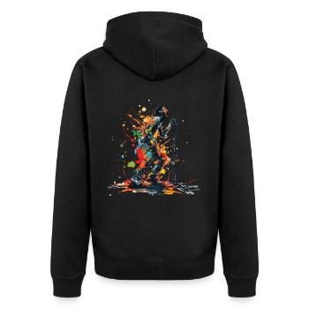 Poet Spoken Word Stand-Up Comedian - Unisex Premium Organic Zip Hoodie - black - Back - Nico (187cm)