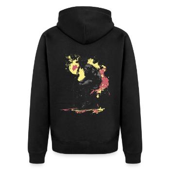 Poet Spoken Word Stand-Up Comedian - Unisex Premium Organic Zip Hoodie - black - Back - Nico (187cm)