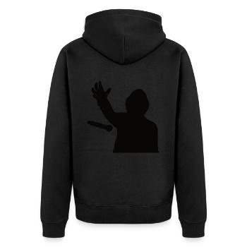 Poet Spoken Word Stand-Up Comedian - Unisex Premium Organic Zip Hoodie - black - Back - Nico (187cm)