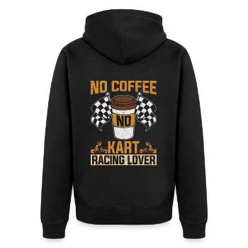 Amateur de courses de karts Pas de café Pas d’amateur de café de kart - Veste à capuche bio Premium Unisexe - noir - Dos - Nico (187cm)