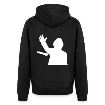Poet Spoken Word Stand-Up Comedian - Unisex Premium Organic Zip Hoodie - black - Back - Nico (187cm)