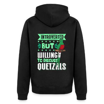 Quetzal Vögel Guatemala Vogel Geschenk - Unisex Premium Bio Zip Hoodie - Schwarz - Hinten - Nico (187cm)