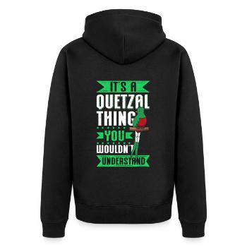 Quetzal Vögel | Guatemala Vogel Geschenk - Unisex Premium Bio Zip Hoodie - Schwarz - Hinten - Nico (187cm)