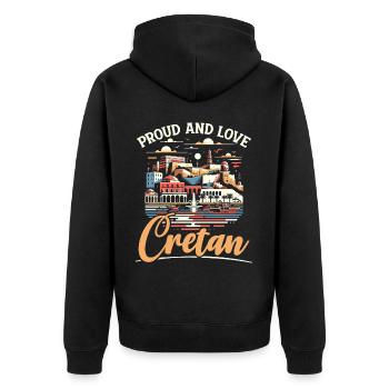 Héraklion Grèce Voyage Vacances Patrimoine Grec - Veste à capuche bio Premium Unisexe - noir - Dos - Nico (187cm)