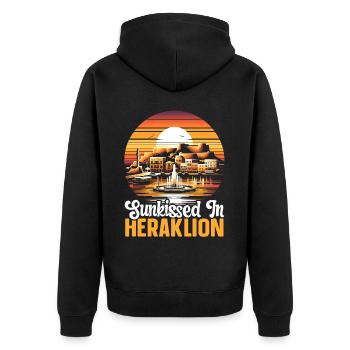 Héraklion Grèce Voyage Vacances Patrimoine Grec - Veste à capuche bio Premium Unisexe - noir - Dos - Nico (187cm)