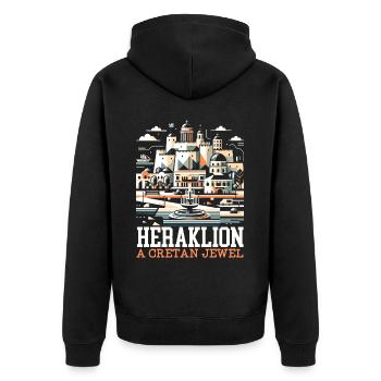 Héraklion Grèce Voyage Vacances Patrimoine Grec - Veste à capuche bio Premium Unisexe - noir - Dos - Nico (187cm)