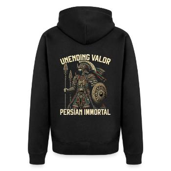 Persian Immortal Achaemenid Empire Persian Warrior - Unisex Premium Organic Zip Hoodie - black - Back - Nico (187cm)