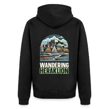 Héraklion Grèce Voyage Vacances Patrimoine Grec - Veste à capuche bio Premium Unisexe - noir - Dos - Nico (187cm)