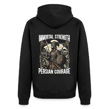 Persian Immortal Achaemenid Empire Persian Warrior - Unisex Premium Organic Zip Hoodie - black - Back - Nico (187cm)