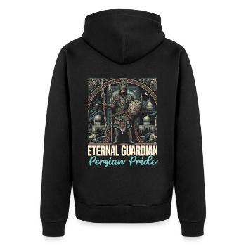 Persian Immortal Achaemenid Empire Persian Warrior - Unisex Premium Organic Zip Hoodie - black - Back - Nico (187cm)
