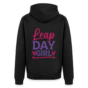 Happy Birthday Schaltjahr 29. Februar Schalttag - Unisex Premium Bio Zip Hoodie - Schwarz - Hinten - Nico (187cm)