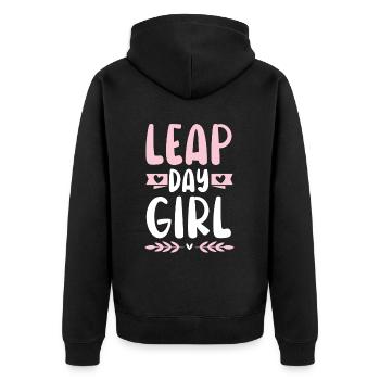 Happy Birthday Schaltjahr 29. Februar Schalttag - Unisex Premium Bio Zip Hoodie - Schwarz - Hinten - Nico (187cm)