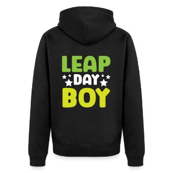 Happy Birthday Schaltjahr 29. Februar Schalttag - Unisex Premium Bio Zip Hoodie - Schwarz - Hinten - Nico (187cm)