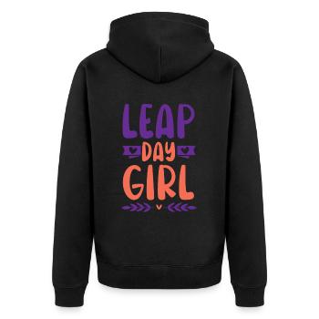 Happy Birthday Schaltjahr 29. Februar Schalttag - Unisex Premium Bio Zip Hoodie - Schwarz - Hinten - Nico (187cm)