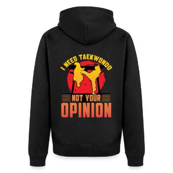 J’ai besoin de Taekwondo pas ton opinion - Veste à capuche bio Premium Unisexe - noir - Dos - Nico (187cm)