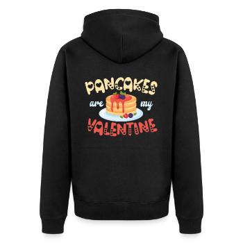 Pancake Lover Kids Valentines Day - Unisex Premium Bio Zip Hoodie - Schwarz - Hinten - Nico (187cm)