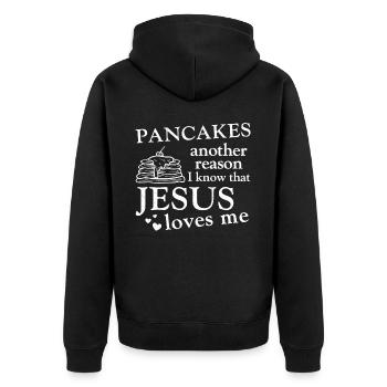 Amoureux des crêpes Enfants Jésus Foi - Veste à capuche bio Premium Unisexe - noir - Dos - Nico (187cm)