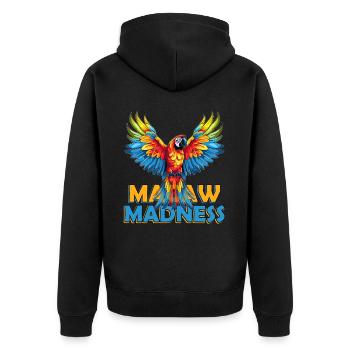 Macaw Madness Funny Parrot Bird Pet Wildlife - Unisex Premium Bio Zip Hoodie - Schwarz - Hinten - Nico (187cm)