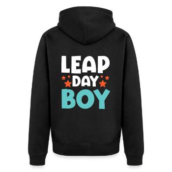 Happy Birthday Schaltjahr 29. Februar Schalttag - Unisex Premium Bio Zip Hoodie - Schwarz - Hinten - Nico (187cm)