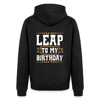 Happy Birthday Schaltjahr 29. Februar Schalttag - Unisex Premium Bio Zip Hoodie - Schwarz - Hinten - Nico (187cm)