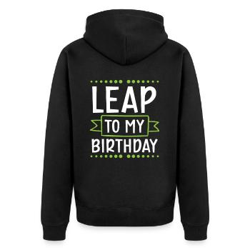 Happy Birthday Schaltjahr 29. Februar Schalttag - Unisex Premium Bio Zip Hoodie - Schwarz - Hinten - Nico (187cm)