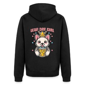 Leap Day Queen 29. Februar Geburtstag - Unisex Premium Bio Zip Hoodie - Schwarz - Hinten - Nico (187cm)