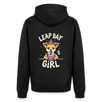 Leap Day Queen 29. Februar Geburtstag - Unisex Premium Bio Zip Hoodie - Schwarz - Hinten - Nico (187cm)