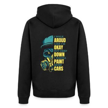 Au fond de moi, je veux peindre plus de voitures Automobile Voiture - Veste à capuche bio Premium Unisexe - noir - Dos - Nico (187cm)