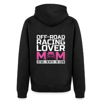 Off-Road Racing Lover Mom The Idol The Motocross - Unisex Premium Organic Zip Hoodie - black - Back - Nico (187cm)