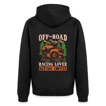 Off-Road Racing Lover Before Offroad Coffee Lover - Unisex Premium Organic Zip Hoodie - black - Back - Nico (187cm)