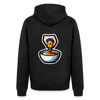 Chicken Nuggets Funny Chicken Nuggets Image - Unisex Premium Organic Zip Hoodie - black - Back - Nico (187cm)