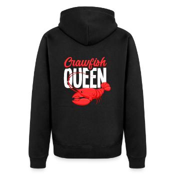 Langusten Queen Krebstier Geschenk - Unisex Premium Bio Zip Hoodie - Schwarz - Hinten - Nico (187cm)