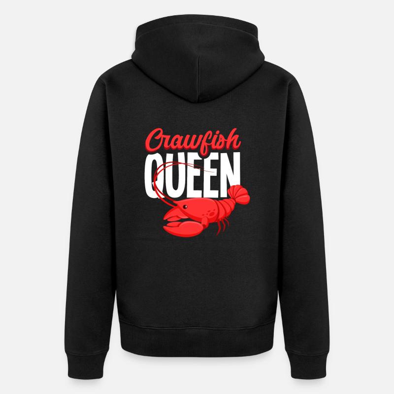 Écrevisses Reine crustacé cadeau - Veste à capuche bio Premium Unisexe - noir